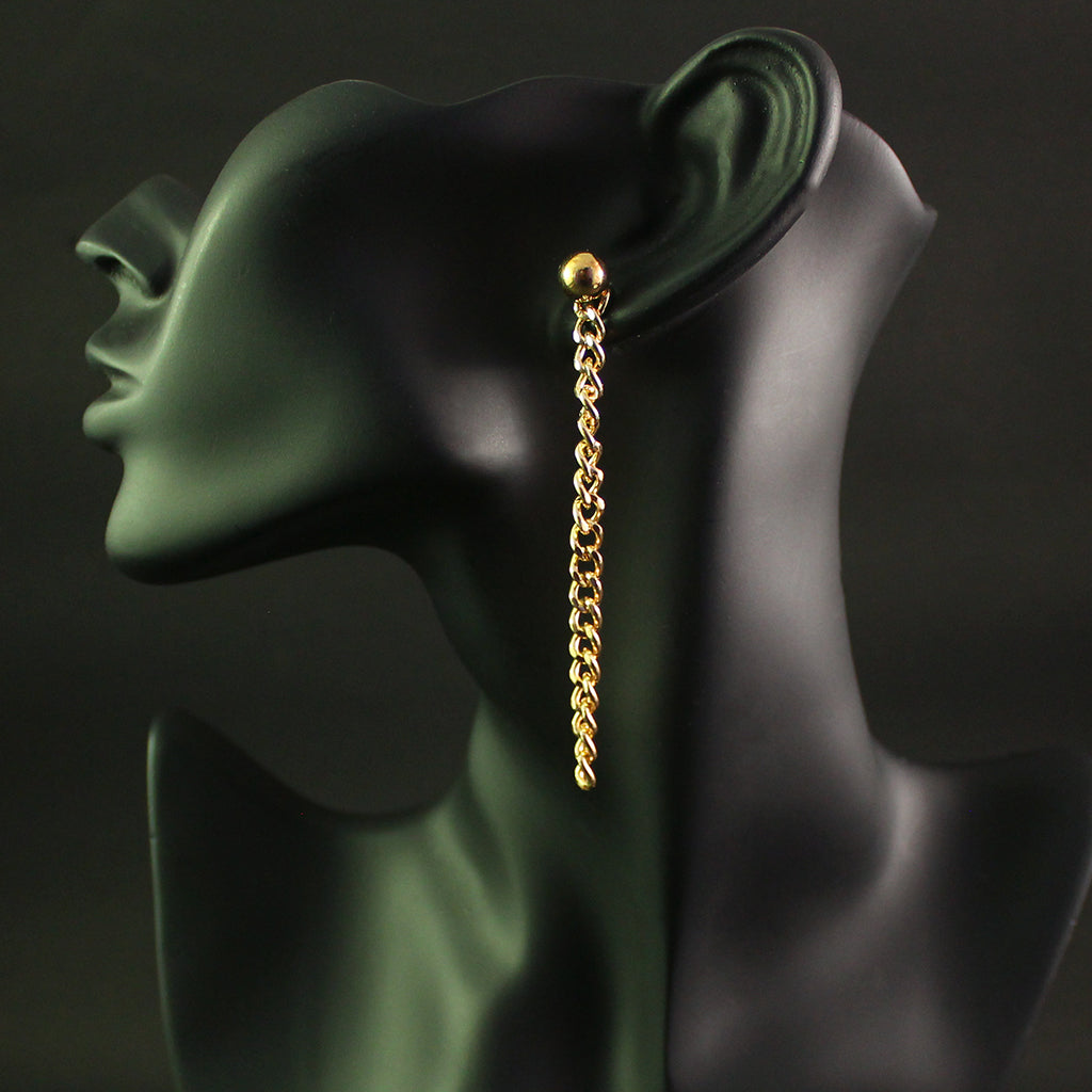 Gold Plated Contemporary Drop Earrings