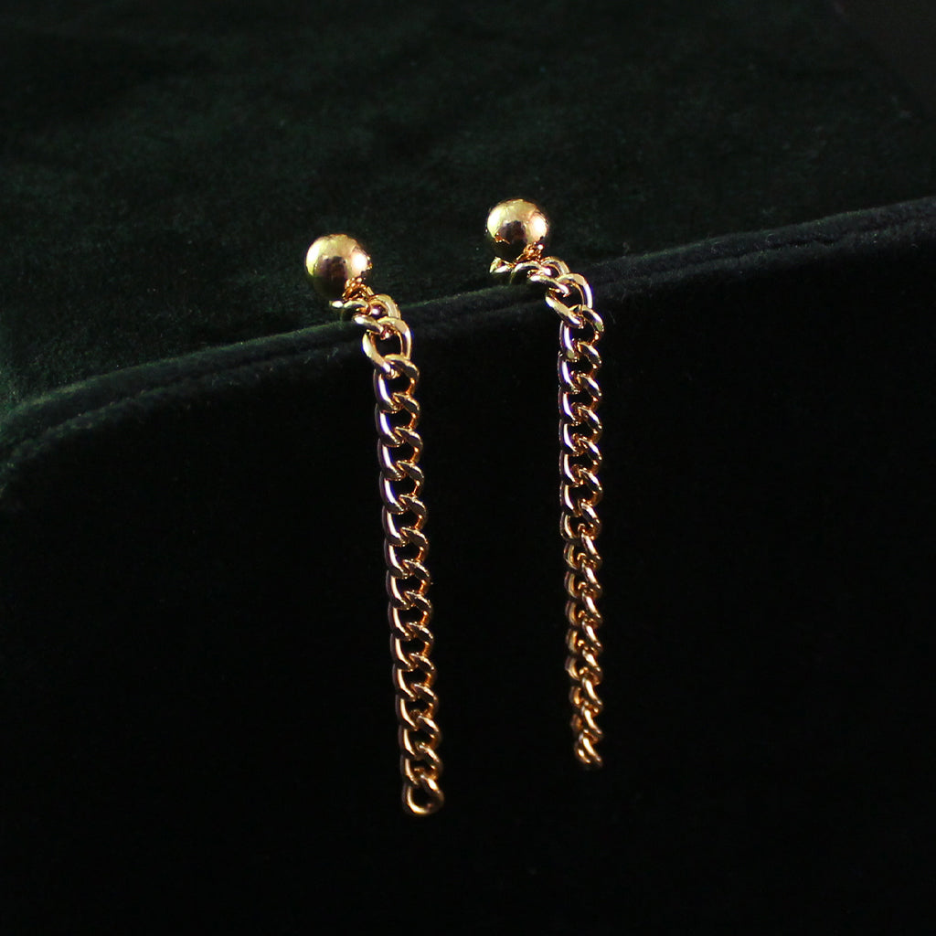 Gold Plated Contemporary Drop Earrings