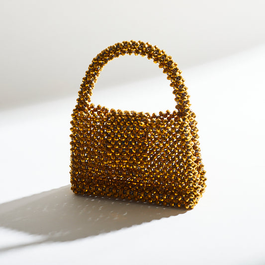 ICON 10" Golden Crystal Beaded Bag