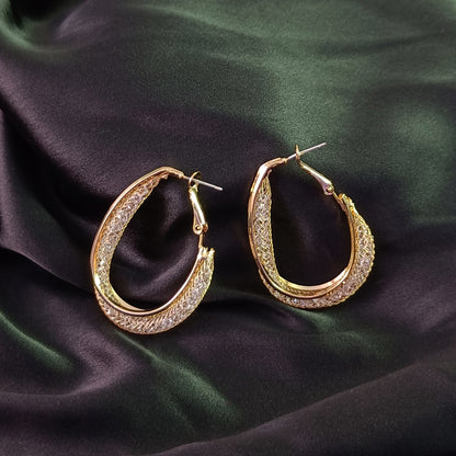 Gold Plated Contemporary Hoop Earrings