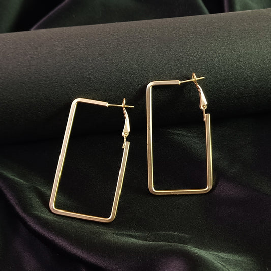 Gold Plated Contemporary Hoop Earrings