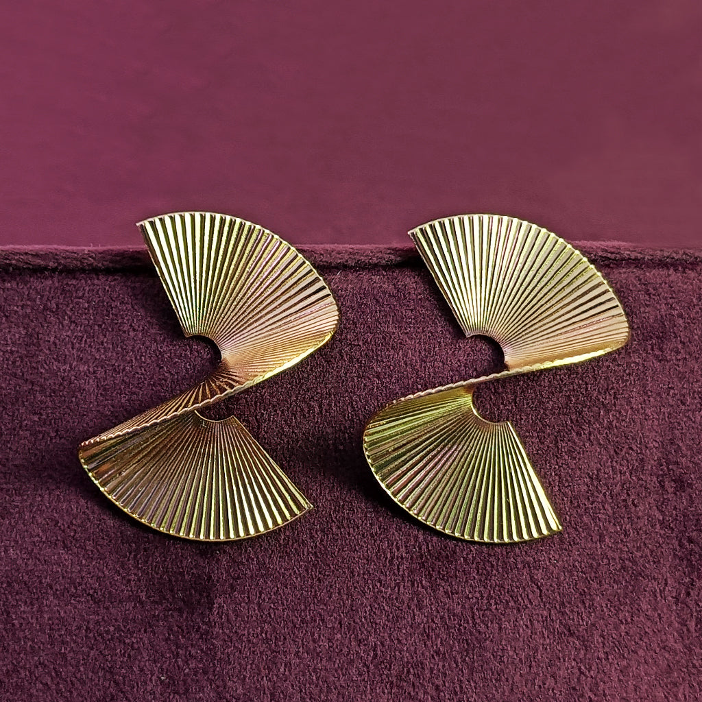 Gold Plated Designer Toffee Shaped Earrings