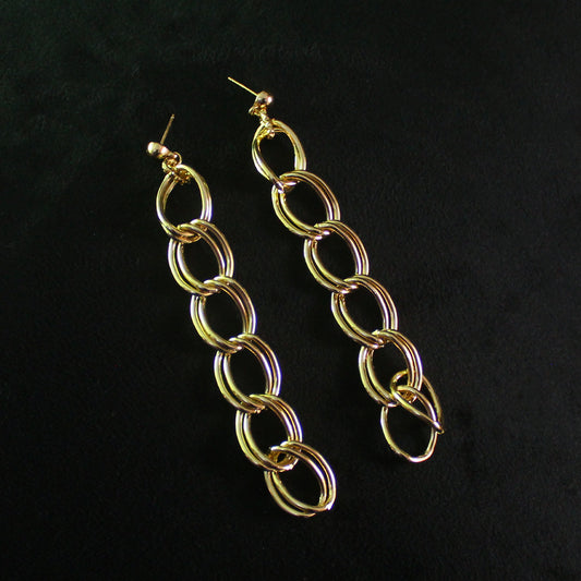 Gold Chunky Chain Link Earrings