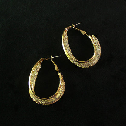 Gold Plated Contemporary Hoop Earrings