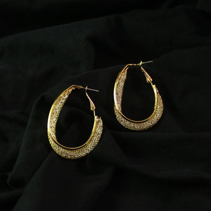 Gold Plated Contemporary Hoop Earrings