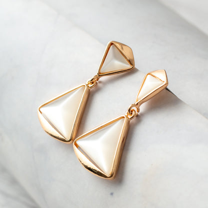 Gold Plated Contemporary Drop Earrings