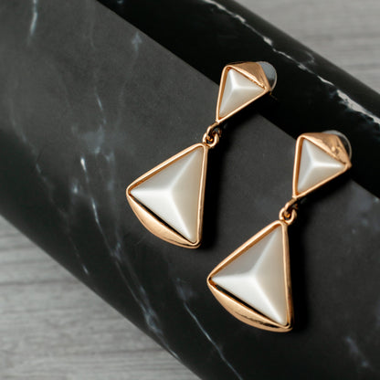 Gold Plated Contemporary Drop Earrings