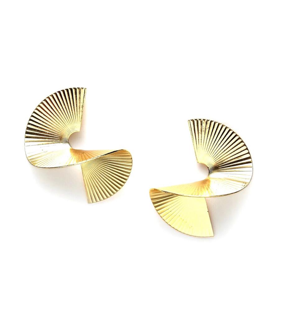 Gold Plated Designer Toffee Shaped Earrings